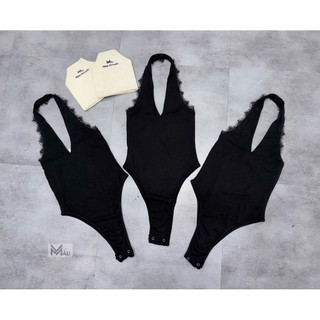 Áo bodysuit cổ yếm dáng ngắn bánh bèo