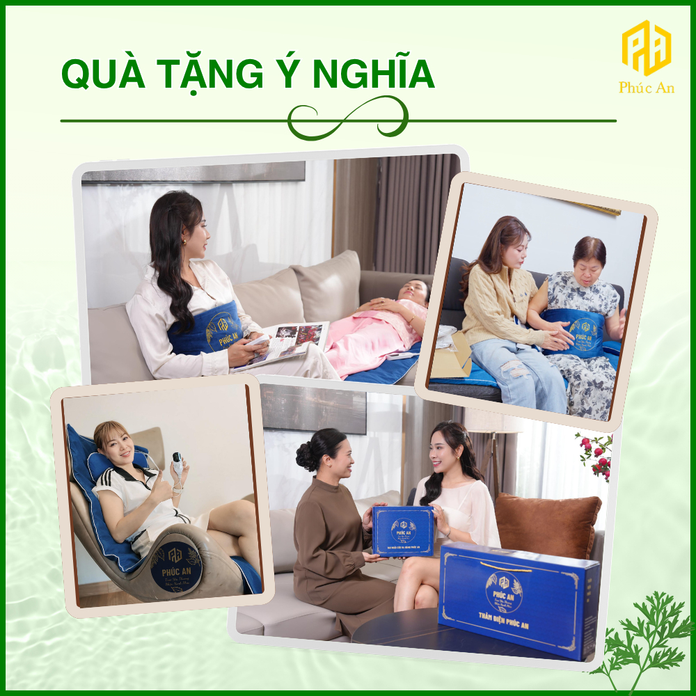 [Bảo hành 1 năm] Đai điện ngải cứu Phúc An, quà tặng tri ân thầy cô dịp cuối năm, thư giãn cơ thể, giảm mỏi cổ vai gáy