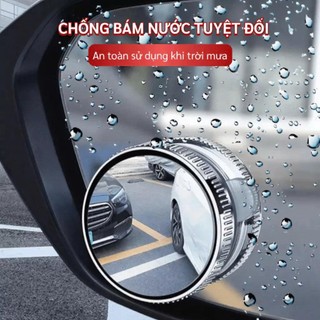 Cặp 2 Gương Cầu Lồi Hít Kính Chiếu Hậu Ô tô Góc Rộng Xoay 360 Độ Cao Cấp, Xóa Điểm Mù Hút Chân Không
