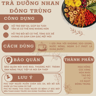Trà Dưỡng Nhan Đông Trùng - Trà Nhà Minh Giang - Đẹp Da, Dễ Ngủ, Thanh Nhiệt, Bổ Khí Huyết