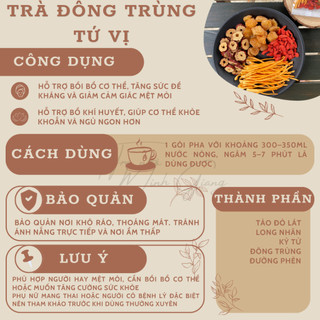 Trà Đông Trùng Tứ Vị - Trà Nhà Minh Giang - Đẹp Da, Dễ Ngủ, Chống Lão Hóa, Bồi Bổ Sức Khỏe
