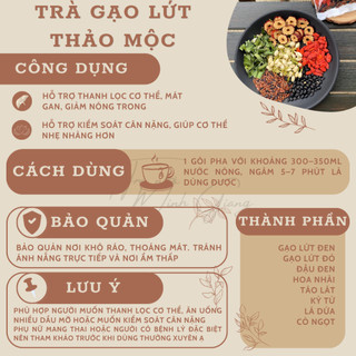 Trà Gạo Lứt Thảo Mộc - Trà Nhà Minh Giang - Đẹp Da, Thanh Nhiệt, Đẹp Dáng, Lợi Sữa