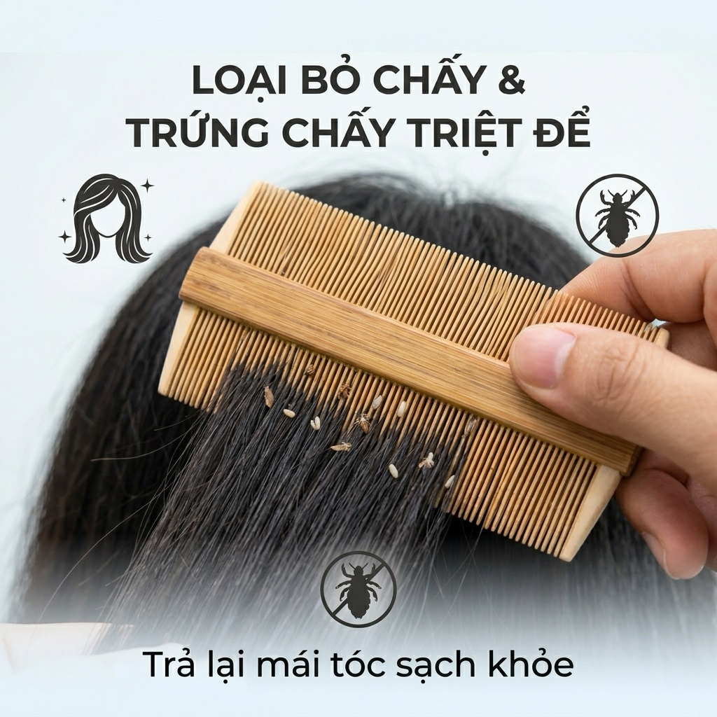 Lược Chải Chấy, Trứng Chí Răng Dày Cho Bé Gái - An Toàn, Hiệu Quả, Không Đau Da Đầu