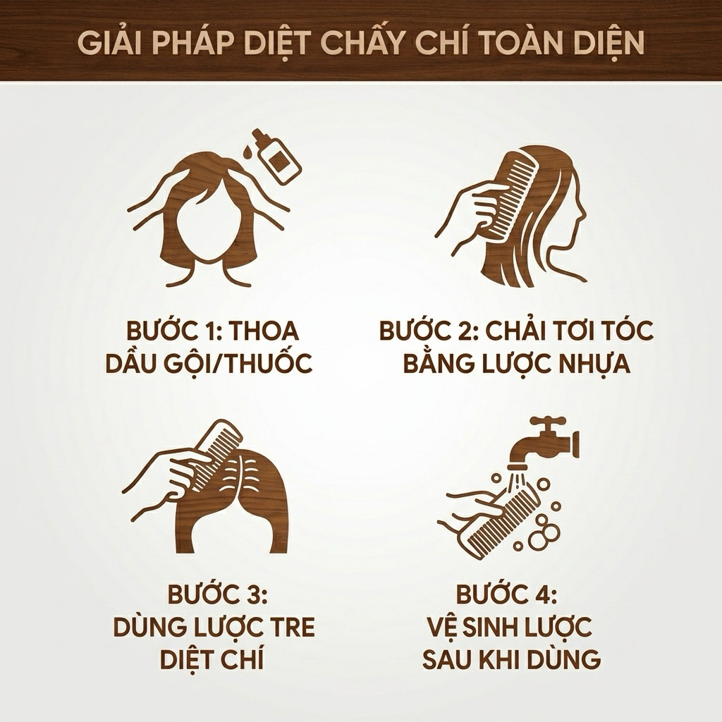 [Combo 2 Chiếc] Lược Bí Tre Và Lược Bí Nhựa Chải Chấy Ngân Bình Cho Bé - Tự Nhiên, An Toàn