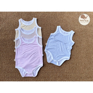 Body chip 3 lỗ sát nách kẻ caro chất liệu cotton pettit mềm mát cho bé