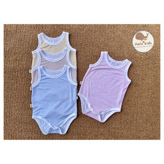 Body chip 3 lỗ sát nách kẻ caro chất liệu cotton pettit mềm mát cho bé