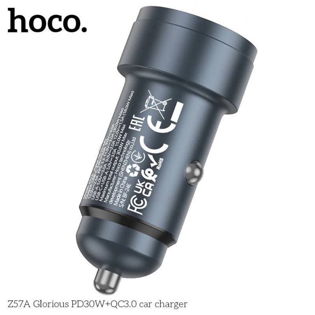 Tẩu sạc nhanh ô tô Hoco 30w , cổng type-c 30w, cổng USB 18W