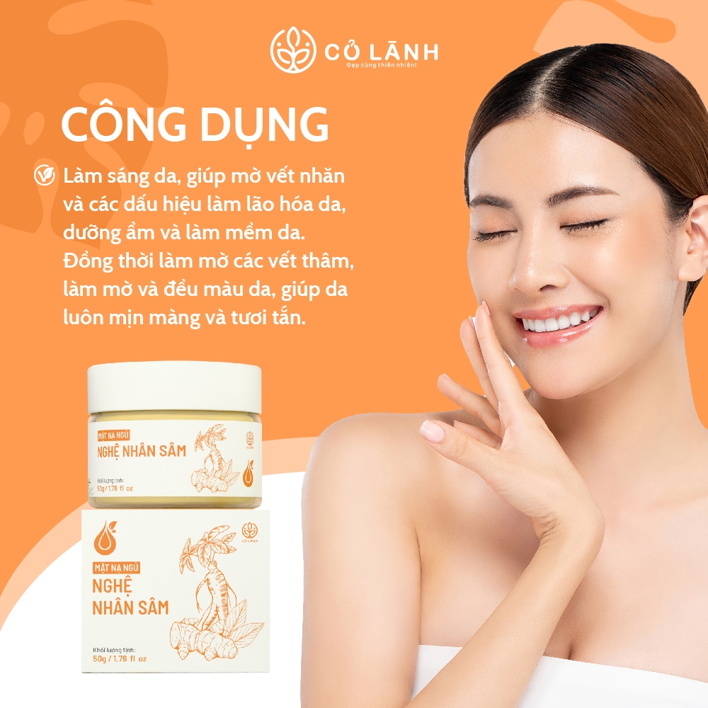 Mặt Nạ Ngủ Nghệ Nhân Sâm 75g Cỏ Lành - Dưỡng Da Mờ Thâm, Nám, Giúp Da Trắng Sáng