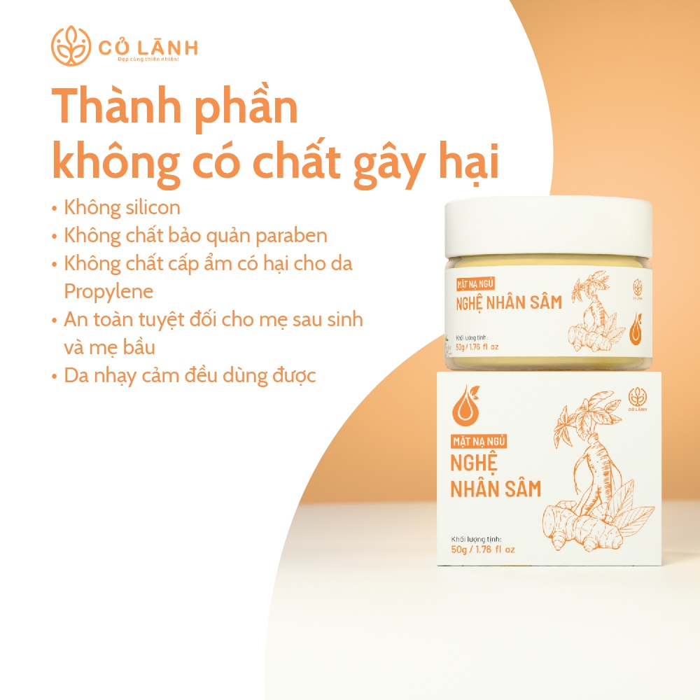 Mặt Nạ Ngủ Nghệ Nhân Sâm 75g Cỏ Lành - Dưỡng Da Mờ Thâm, Nám, Giúp Da Trắng Sáng