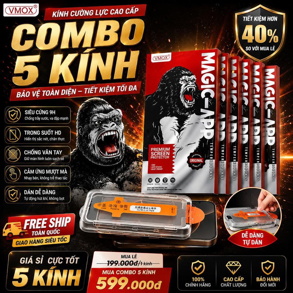 [COMBO 5 KÍNH]Kính cường lực khung tự dán tự rút bụi siêu mịn dành cho iPhone 17 / 17 16 15 14 ProMax XR XSMAXtrong suốt