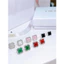 bông tai cỏ bốn lá may mắn bạc ta sz 10li