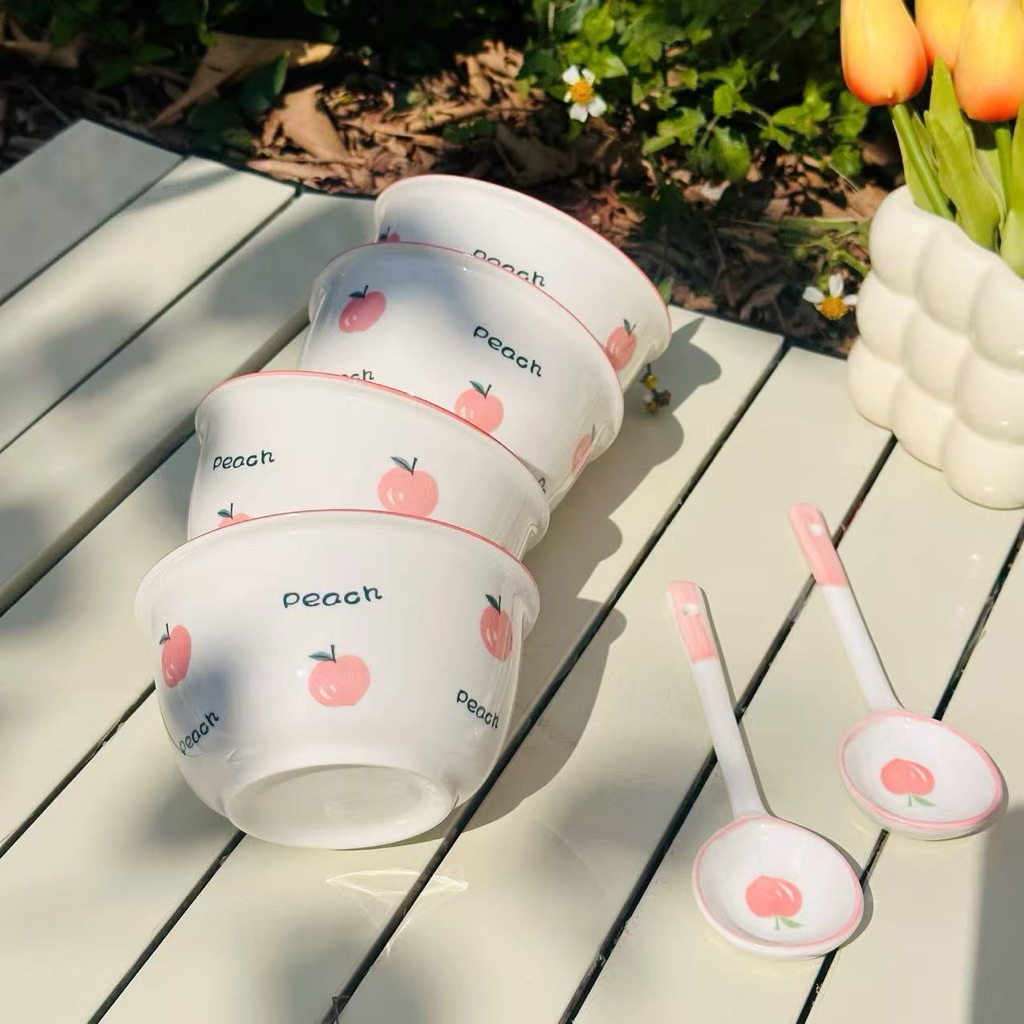 Chén Bát Cơm Sứ Cao Cấp Hình Hoạt Hình Ngộ Nghĩnh – Chén Sứ Ăn Cơm Cute Hình Bánh Trái Cây Dễ Thương