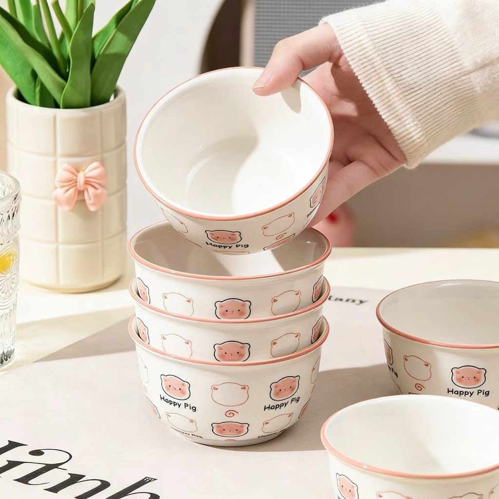 Chén Bát Cơm Sứ Cao Cấp Hình Hoạt Hình Ngộ Nghĩnh – Chén Sứ Ăn Cơm Cute Hình Bánh Trái Cây Dễ Thương