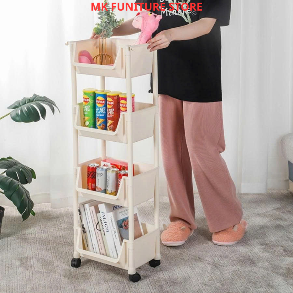 Kệ đựng đồ có bánh xe, kệ để đồ đa năng 3/4/5 tầng chuyên dùng cho học sinh sinh viên, mẹ bỉm sữa, spa, tiệm nail