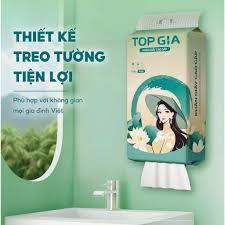 Khăn giấy rút treo tường TopGia Sắc Việt 1280 tờ, giấy vệ sinh dành cho gia đình Việt, tặng móc treo