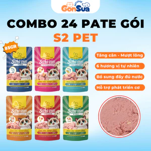 Pate S2Pet 85g Dạng Gói Cho Chó Mèo Dạng Sốt Mềm Bổ Sung Nước Dễ Tiêu Hóa Nhiều Vị