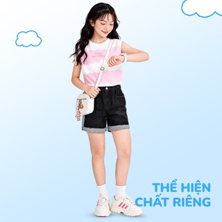 Áo Sát Nách Bé Gái ETT26S003R | Wookids | 8-14 Tuổi | 100% Cotton Mềm Mát, Thoáng Khí, Dễ Thương