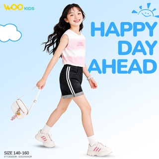 Áo Sát Nách Bé Gái ETT26S003R | Wookids | 8-14 Tuổi | 100% Cotton Mềm Mát, Thoáng Khí, Dễ Thương