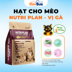 Hạt Cho Mèo NutriPlan Vị Gà Túi 1.5kg, Hạt Nutri Plan Bổ Sung Dinh Dưỡng, Giúp Dễ Tiêu Hóa Mượt Lông
