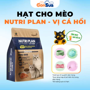 Hạt Cho Mèo NutriPlan Vị Cá Hồi 1.5kg, Hạt Nutri Plan Bổ Sung Dinh Dưỡng, Giúp Dễ Tiêu Hóa Mượt Lông