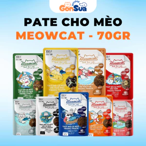 Pate MeowCat Gói 70g Cho Mèo Thơm Ngon Nhiều Hương Vị Bổ Sung Vitamin Đầy Đủ Chất Dinh Dưỡng Cho Mèo