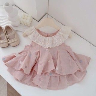 Quần áo trẻ em, Set hồng thêu hoa bé gái 9-26kg S2148 Tiểu Yến KID