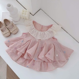 Quần áo trẻ em, Set hồng thêu hoa bé gái 9-26kg S2148 Tiểu Yến KID