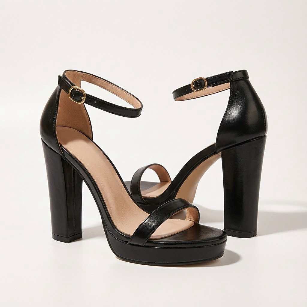 Giày Sandals mã HF06 đúp mũi gót vuông cao 10cm