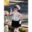 Đầm thiết kế cho bé gái, Đầm tiệc cho bé gái, Váy 2 dây liền thân mix áo ren trắng 12-35kg Sunny Kids