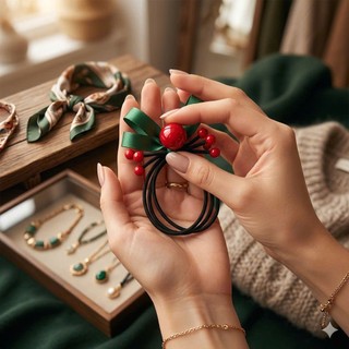 Dây Cột Tóc Quả Anh Đào Cho Nữ Phong Cách Hàn Quốc Chụp Ảnh Cực Xinh