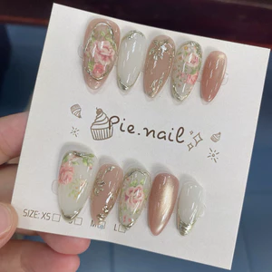 497. nailbox tráng gương, foild hoa hồng