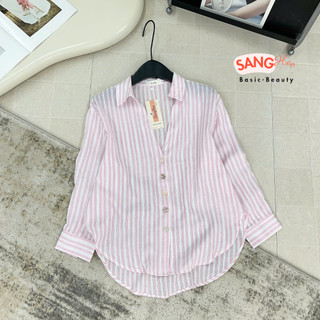 Áo Sơ Mi Đũi Kẻ Xanh Cúc Trai Form Rộng – Style Basic Hàn Quốc Thanh Lịch GEMINI