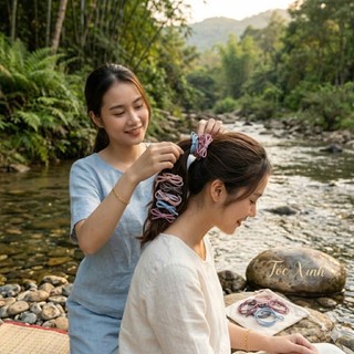 Thun Cột Tóc Co Giãn Đàn Hồi Tốt Nhiều Màu Pastel Vintage Cho Nữ