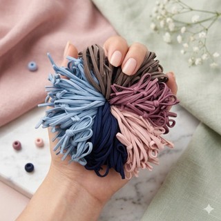 Thun Cột Tóc Co Giãn Đàn Hồi Tốt Nhiều Màu Pastel Vintage Cho Nữ