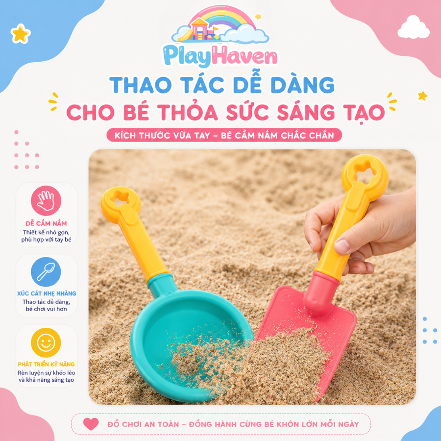 Đồ chơi xô xúc cát 18 chi tiết, đồ chơi đi biển cho bé chơi thoả thích
