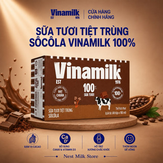 Sữa Tươi Tiệt Trùng Vinamilk Vị Socola 110ml/ 180ml - Thùng 48 Hộp