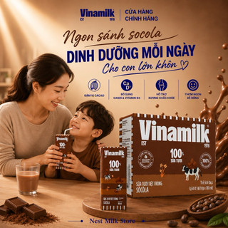 Sữa Tươi Tiệt Trùng Vinamilk Vị Socola 110ml/ 180ml - Thùng 48 Hộp