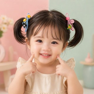 Set Dây Buộc Tóc Đính Hình Thú Hoa Quả Cute Phong Cách Hàn Quốc