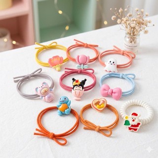Set Dây Buộc Tóc Đính Hình Thú Hoa Quả Cute Phong Cách Hàn Quốc