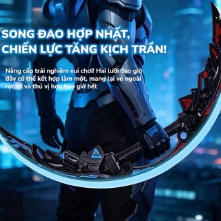Đao Đồ Chơi Phát Sáng Led Ghép Nối | Đao Bán Nguyệt Âm Thanh Ánh Sáng Cảm Biến Sạc Type C