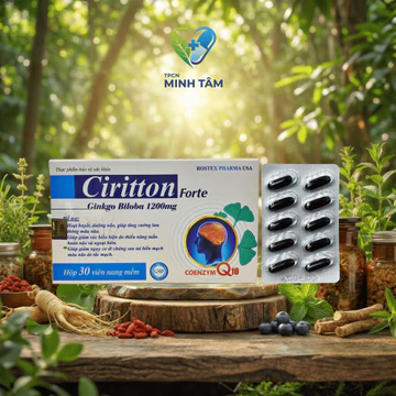 Viên uống Ciritton Forte bổ sung Nattokinase hỗ trợ hoạt huyết dưỡng não - Hộp 30 viên