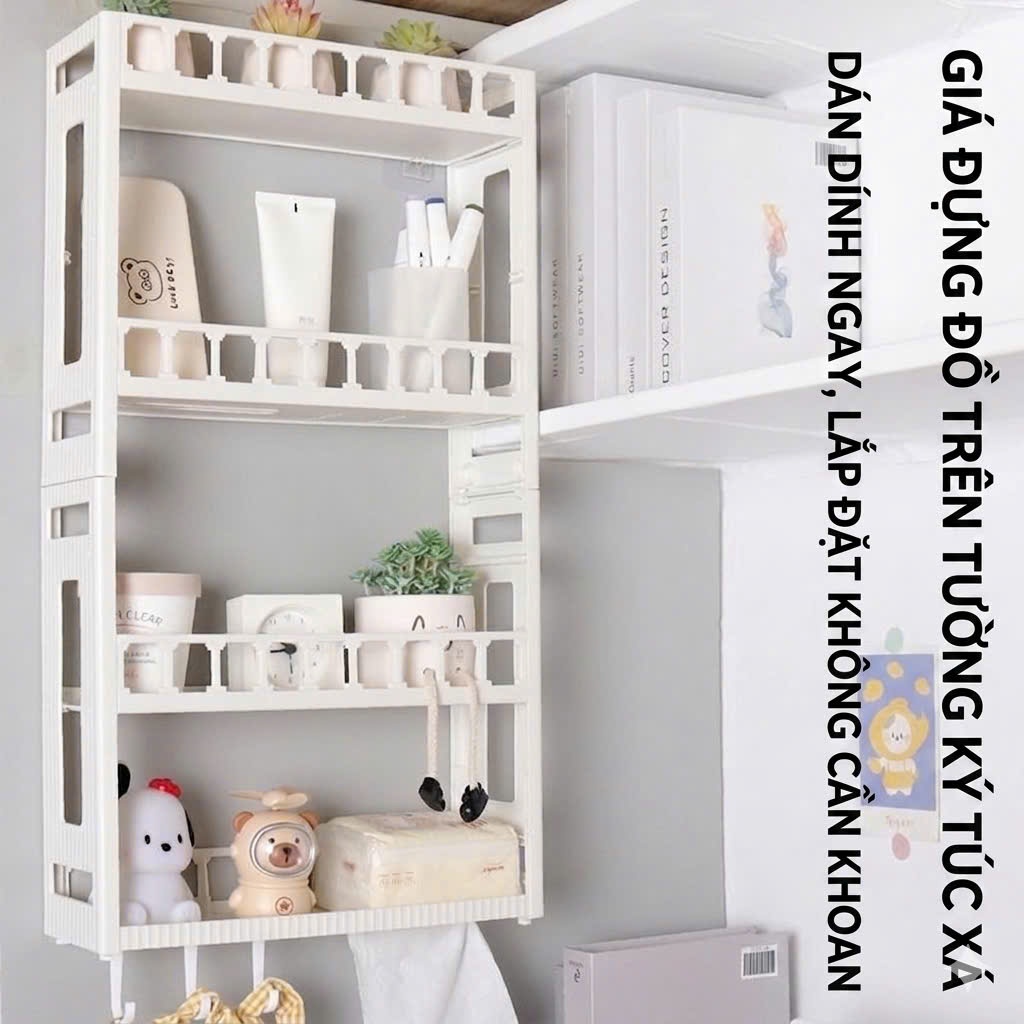Kệ Đa Năng Dán Tường 2/3/4 Tầng - Kệ Để Đồ Decor Phòng Ngủ , Bàn Học , Nhà Bếp , Nhà Tắm , | BigBuy360 - bigbuy360.vn