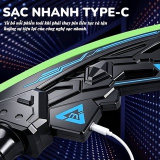 Đao Đồ Chơi Phát Sáng Led Ghép Nối | Đao Bán Nguyệt Âm Thanh Ánh Sáng Cảm Biến Sạc Type C