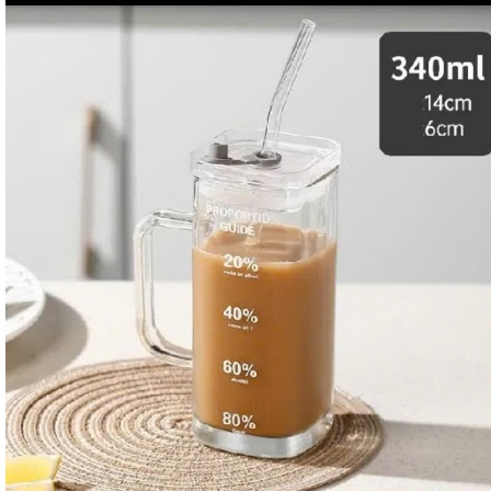 Ly Cốc Thuỷ Tinh 340ML Có  Tay Cầm Kèm Lắp Đậy Kèm Ống Hút