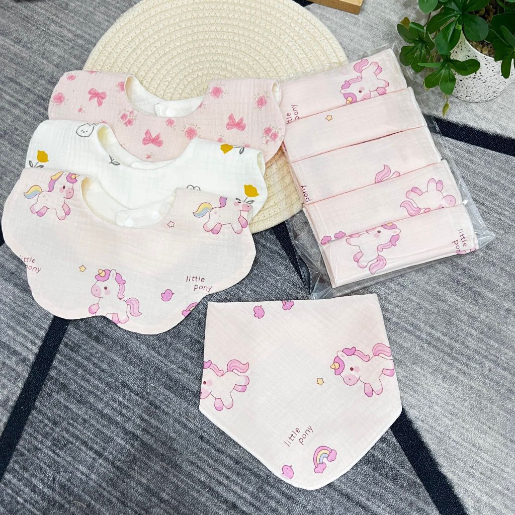 Set [10/20] Khăn Sữa Xô Muslin 2 Lớp Cho Bé Sơ Sinh An Nhi Baby - Kháng Khuẩn Tự Nhiên