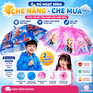 Ô Dù Trẻ Em Hoạt Hình Cho Bé - Dù Che Nắng Mưa Siêu Nhân Nhện - Công Chúa Đáng Yêu