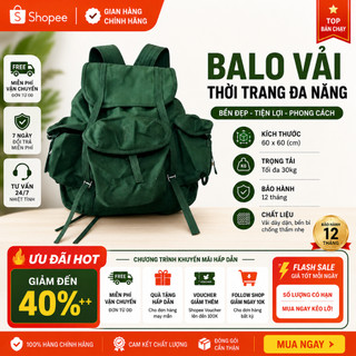 Ba Lô Xanh Trơn Vải Kaki Con Cóc Dày Dặn Phù Hợp đi Rừng Đi Phượt Rộng Rãi Tiện Dụng Chất Lượng Đẹp Giá Rẻ Đẹp