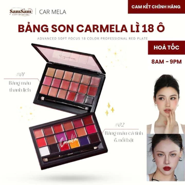 Bảng Son Kem CAR MELA 18 Ô Velvet Matte – Bảng Son Môi Má Đa Năng, Chất Nhung Mịn, Mix Màu Cực Xinh