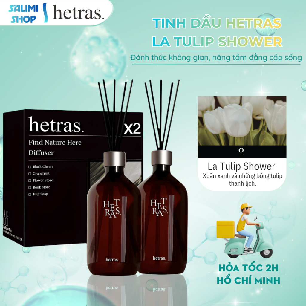 Tinh Dầu Thơm Phòng Hàn Quốc Hetras (Hương: LA TULIP SHOWER) 500ml, Tinh Dầu Hương Nước Hoa Cao Cấp