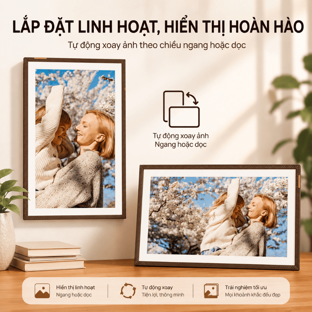Khung ảnh/ video kỹ thuật số ARZOPA D15 App Arzopa 15.6" |Cảm ứng IPS, Bộ nhớ 32GB,Tự động xoay